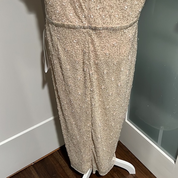 Mac Duggal Cocktail - 10810D Beaded Flutter Sleeve Dress 14 - Picture 9 of 11